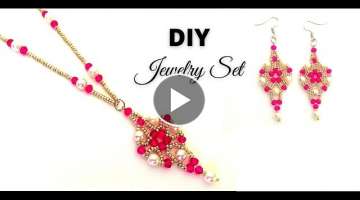 DIY Earrings. DIY Necklace. Beaded Jewelry Making. Beading Tutorial